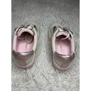 Kurt Geiger London White Pink Gem‎ Heart Embellished Sneakers Women 5.5 Youth 3 thumbnail 5