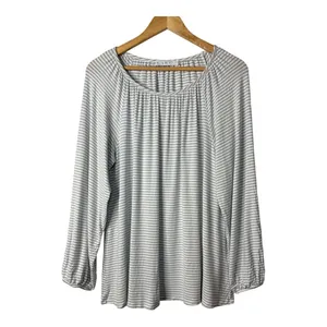 LAKE‎ Pajamas Pima Long Sleeve Top Womens L Blue Striped Modal Lounge Sleepwear thumbnail 2