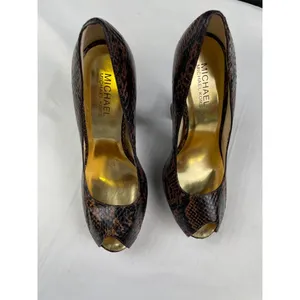 Michael Kors Women's Brown Genuine Snake Shoes/Heels 5.25" Size 7.5 SKU 4234 thumbnail 6