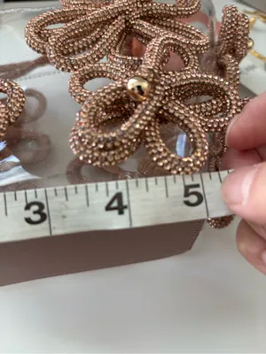 NWT cult gaia clear mini tote with rose gold beaded floral accents thumbnail 8