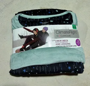 Cuddl Duds ClimateRight NWT 2 piece set crew neck and legging velour XL thumbnail 1