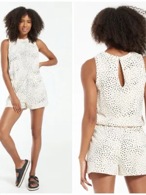 Z Supply‎ Adira Dot Cotton Romper NWT Size Small thumbnail 2