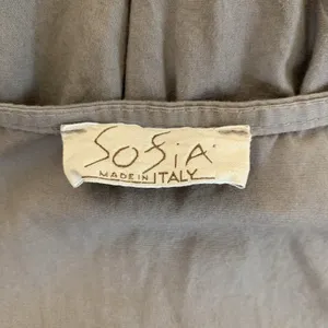 Sofia Made In Italy Taupe V Neck Tiered Maxi Dress Boho Chic Flowy‎ Cotton M thumbnail 4