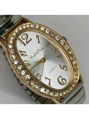 Peck & peck women’s gold tone watch 24mm rhinestones quartz watch running thumbnail 3