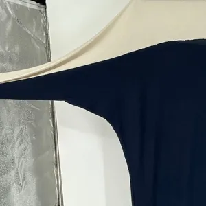 LAUREN RALPH LAUREN‎ Sweater Dress Med Blue Cream Colorblock Silk Quiet Luxury thumbnail 10