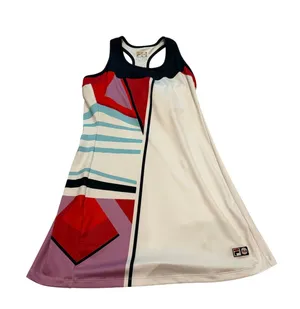 FILA 100th Anniversary Centenary Tennis Dress Med 1911-2011 Geometric Colorblock thumbnail 1