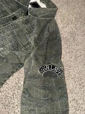 Hurley Green Camo Tiger Stripe Denim Jacket thumbnail 6