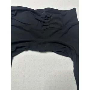 Lululemon Black Capri Leggings Size 10 – Ruched Hem & Fold Over Waistband thumbnail 2