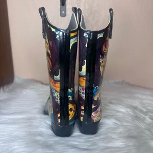 Nomad Yippy - Turquoise Monet Rubber Cowboy Boots Size 9 thumbnail 4