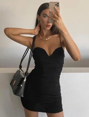 Princess Polly BLACK MINI DRESS BODYCON thumbnail 2