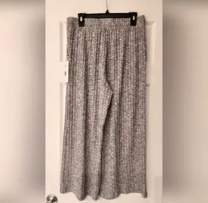 CALME by Johnny Was Cozy Wide Leg Drawstring Pants in Blue/gray size Large thumbnail 4