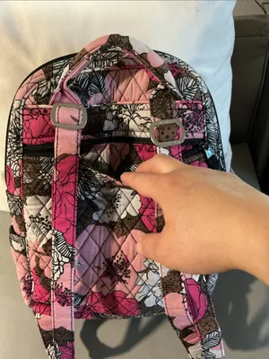 Vera Bradley Pink & Brown Quilted Floral Backpack thumbnail 4