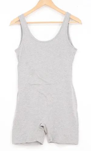 JNK Womens Heather Gray Cotton Spandex Sleeveless Romper Unitard Large thumbnail 1