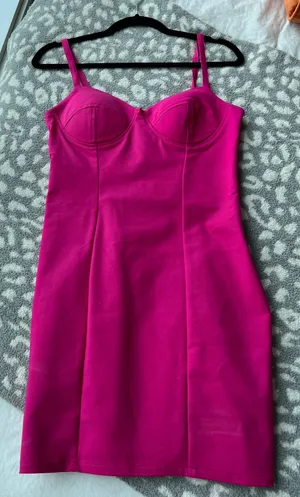 About Us Hot Pink Mini Dress thumbnail 1