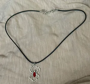 Red Spider Pendant Black Cord Necklace - Unbranded thumbnail 1