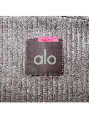 Alo Muse Hoodie Raisinette Heather Ribbed Violet Hood Sweater Hooded Sweatshirt thumbnail 6