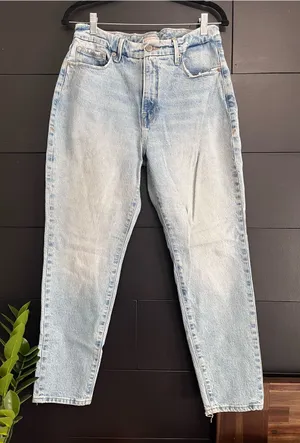 GOOD AMERICAN Light Blue Denim Jeans Straight Leg Pants Women’s 6/28 EUC thumbnail 1