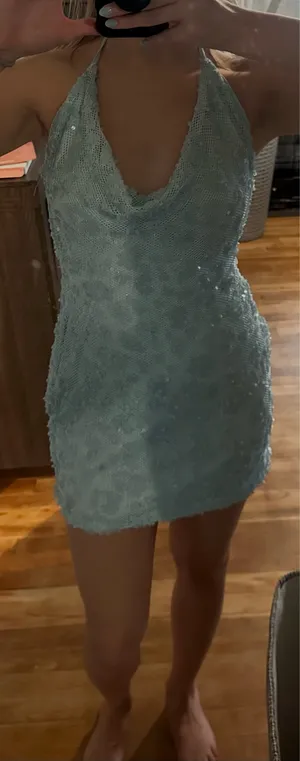 EGO Teal sequin dress thumbnail 1