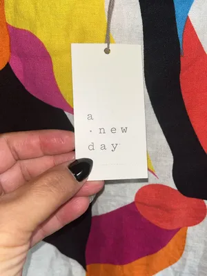 A New Day Linen-Blend Dress Womens L .Colorful Abstract Mini Shift Mod Artsy thumbnail 6