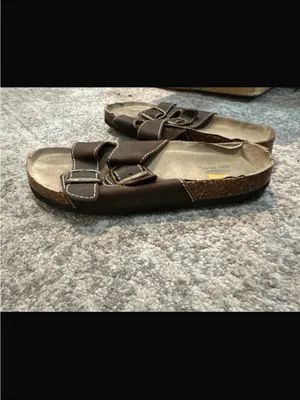 Maui Island Brown Double-Buckle Slide Sandals thumbnail 2