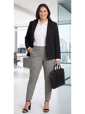 Seven7 Glen Plaid Pull On Ankle Pants Soft Stretch Slim Fit Plus Size XXL thumbnail 6