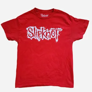 Slipknot official bad red tee with white logo - size women's large thumbnail 1