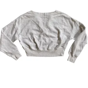 Abercrombie Fitch Lace Up Cropped Sweatshirt Light Grey XXS Soft‎ A&F Collection thumbnail 2