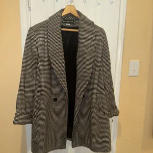 Westbound Houndstooth Pea Coat Sz 12 Wool Blend Exclusively Made For Dillard’s thumbnail 4