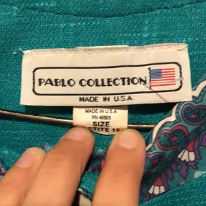 Pablo Collection Vintage Art Deco Teal Suit Jacket thumbnail 2