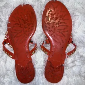 Jack Rogers Jelly Sandals size 8 Orange and Yellow / Gold Detail thumbnail 5