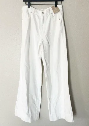 Madewell Jeans Womens Superwide-Leg Jeans White 100% Cotton Size 28 NEW‎ thumbnail 2
