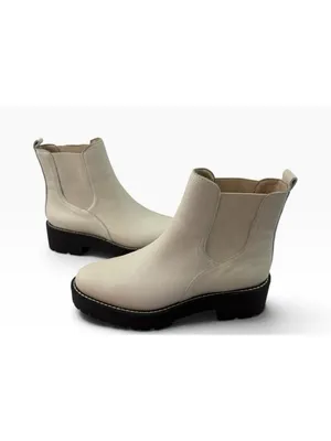 -Sam Edelman Justina Lug Sole Chelsea Boots Womens Size 6.5 Ivory Leather Ankle thumbnail 7