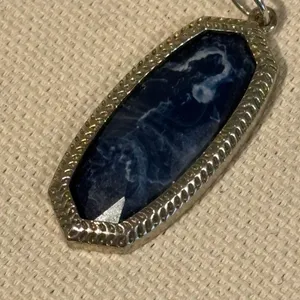 Kendra Scott Elle Pendant Necklace Charm Sodalite Blue Silver thumbnail 3