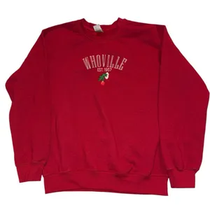Red Whoville Grinch Sweatshirt size small thumbnail 2