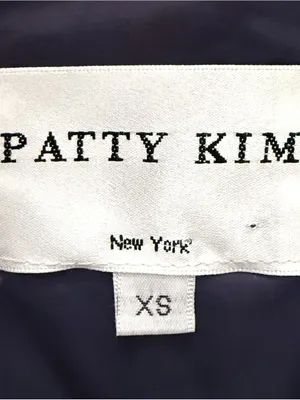 Patty Kim Navy Blue White Trim Quilted Zip Up Cap Sleeve Lightweight Vest XS thumbnail 8