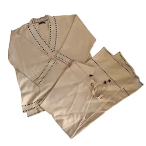 Skatie Brand Women's Dolby Coordinating Cozy Knit Sweater Set Size S Beige Black thumbnail 3