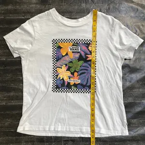 Vans White Tee Floral Leaf Checkered Graphic Print Short Sleeve Shirt thumbnail 6