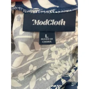 ModCloth Blue White Floral Maxi Dress Empire Waist Cottagecore Prairie‎ Large thumbnail 7