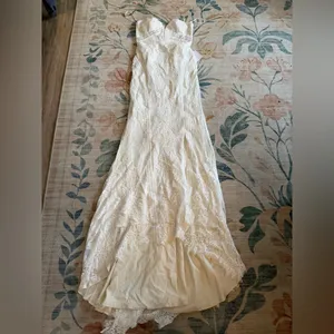Lulu's Lovita White Lace Strapless Mermaid Maxi Dress thumbnail 5