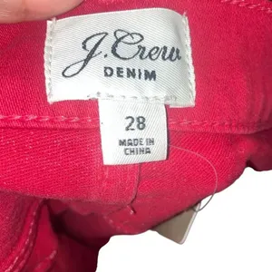J. Crew Denim Red 10” high rise toothpick skinny jeans size 28 NEW #751 thumbnail 3