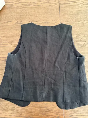 DISSH Linen Vest Black Size 4 thumbnail 3