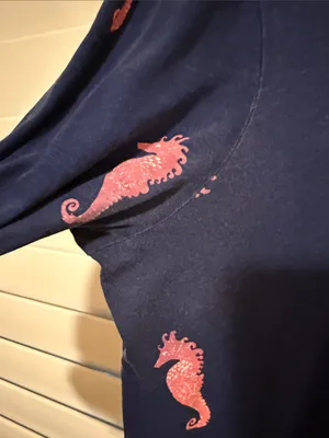Lilly Pulitzer Navy Long-Sleeve Dress with Pink Trim thumbnail 2