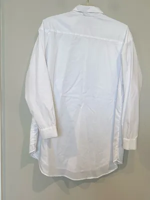 Forever That Girl Anthropologie Elegant White Long-Sleeve Statement Shirt Dress thumbnail 5