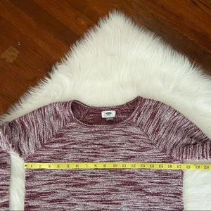 Old Navy Red Heather Sweater Burgundy Lightweight Small Cotton blend Layer Top thumbnail 4