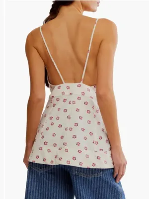 Free People Maddie Floral Print Sleeveless Top Cotton Square Neck Size XS NWOT thumbnail 4