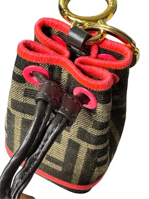 Fendi Zucca Monogram Nano Mon Tresor Bucket Bag Charm Neon Pink thumbnail 7