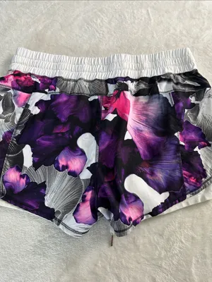 CALIA White Athletic Shorts with Pink & Purple Floral Print thumbnail 5