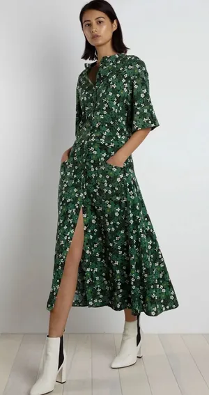 The Kit Cobie shirt dress in Green Primrose floral print size 6‎ thumbnail 1