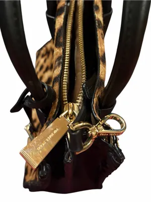 Michael Kors Mercer Leopard Calf Hair Crossbody Tote Handle Bag w/ Strap thumbnail 5
