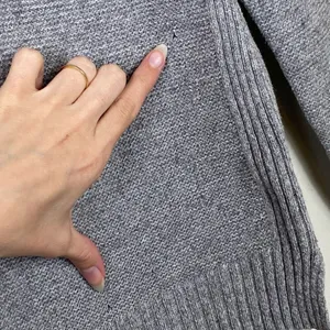 Madewell Textureworks Grey Ribbed Trim Knitted Crewneck Sweater Size S thumbnail 5